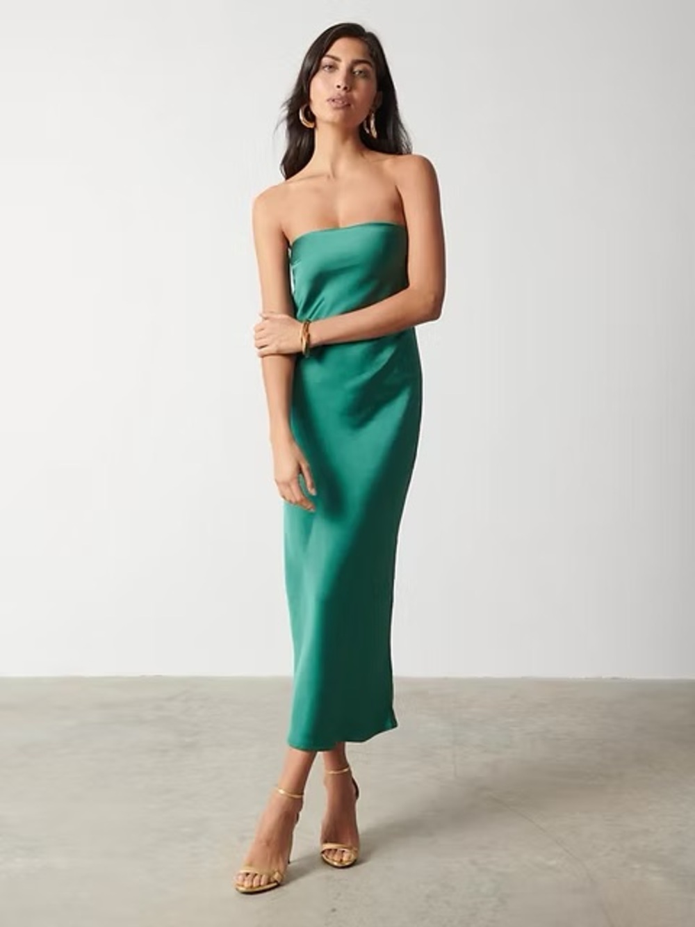 ASOS Strapless Teal Green Maxi Dress